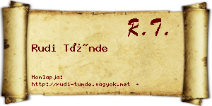 Rudi Tünde névjegykártya