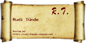 Rudi Tünde névjegykártya
